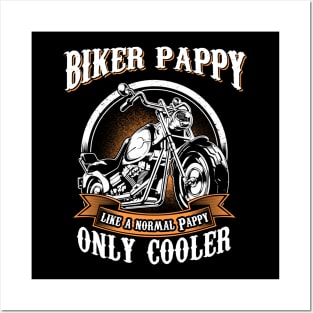 Only Cool Pappy Rides Motorcycles T Shirt Rider Gift Posters and Art